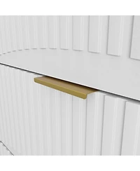 Rainsken 63" Wide Modern Fluted Dresser,with 9 Drawers, with Smooth Slides and Gold Handles, for Bedroom Living Room