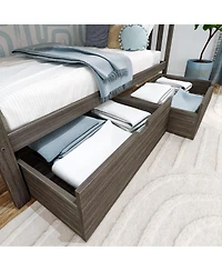 Max & Lily Twin Bunk Bed With Ladder on End and Storage Drawers