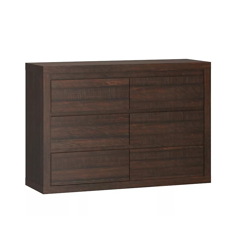 gaomon 6 Drawer Modern Wooden Dresser with Handleless Design, Wide Storage Chest for Bedroom Living Room Entryway