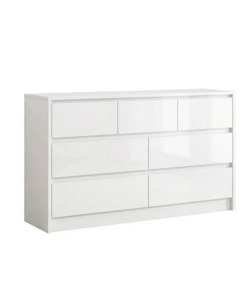 gaomon 55" Full High Gloss Dresser with 7 Drawers, Modern Wide Storage Chest for Bedroom