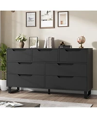 gaomon 7 Drawer Dresser for Bedroom, 55" Wide Freestanding Wooden Storage Chest Living Room