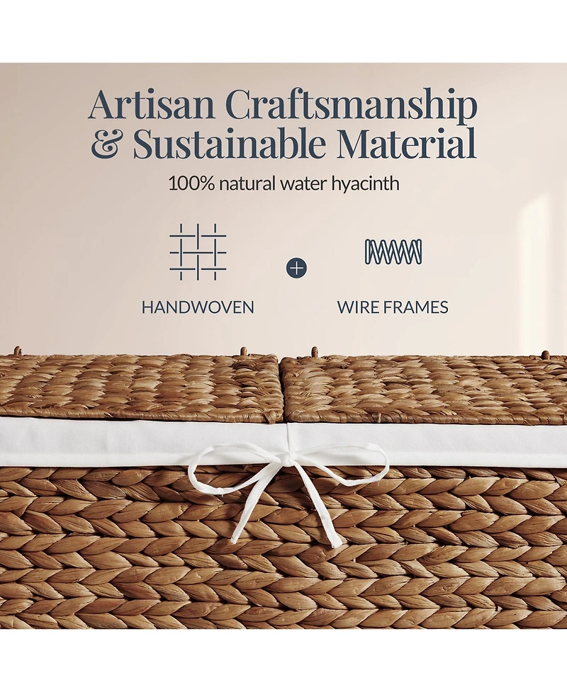 Best Choice Products Large Storage Basket w/ Separate Lid, Washable Sectioned Liner Bag