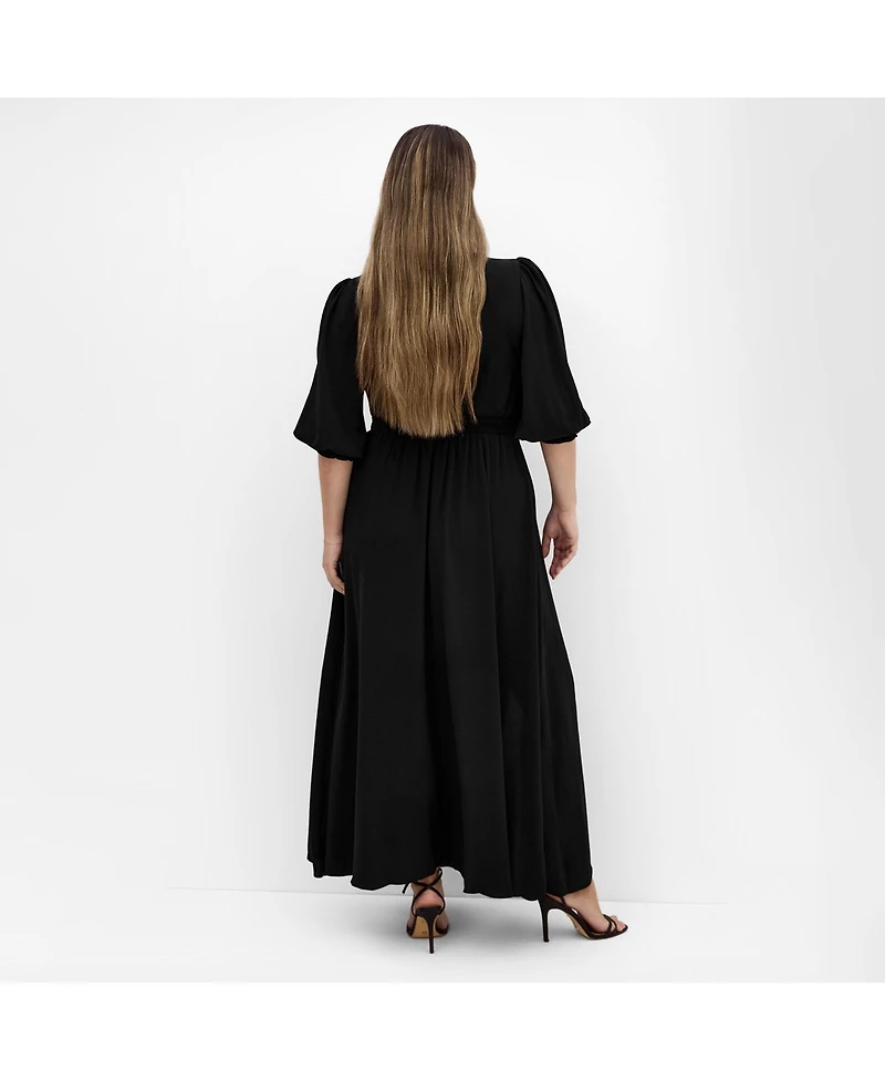 City Chic Women's Jolene V Neck Maxi Dress