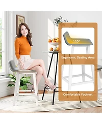 Slickblue Set of 2 Counter Height Bar Stools with Low Back Support, Kitchen Island Pub Chairs