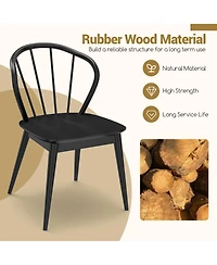 Slickblue Wooden Dining Chair Set of 2 with High Spindle Back and Wide Seat