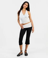 Just Polly Cropped Halter Top Fold Over Leggings
