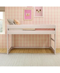 Max and Lily Farmhouse Twin Low Loft Bed, White Wash