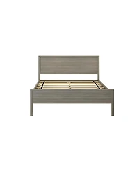 Max and Lily Full Bed Frame with Headboard, Solid Wood Platform for Kids, Pecan