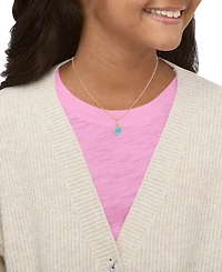 Macy's Created White Opal (6mm) Heart Pendant Necklace 10k Yellow Gold (Also Available Pink & Blue Opal)