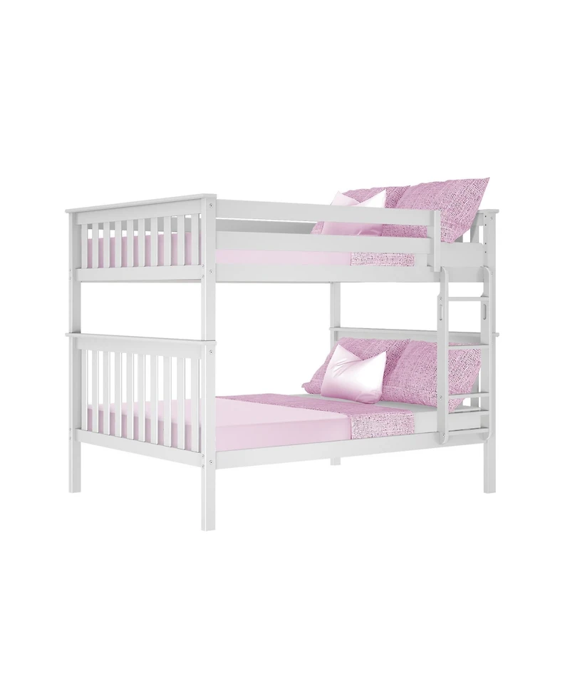 Max and Lily Full over Bunk Bed for Kids, Solid Wood Platform Bed, No Box Spring Needed