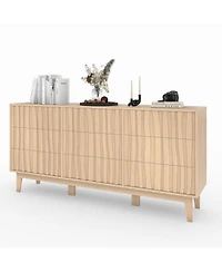 gaomon 9 Drawer Fluted Dresser, Modern Wooden Storage Cabinet and Tv Stand for Bedroom Living Room Entryway