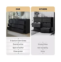 gaomon 9 Drawer Modern Wooden Dresser with Handleless Design, Wide Storage Chest for Bedroom Living Room Entryway