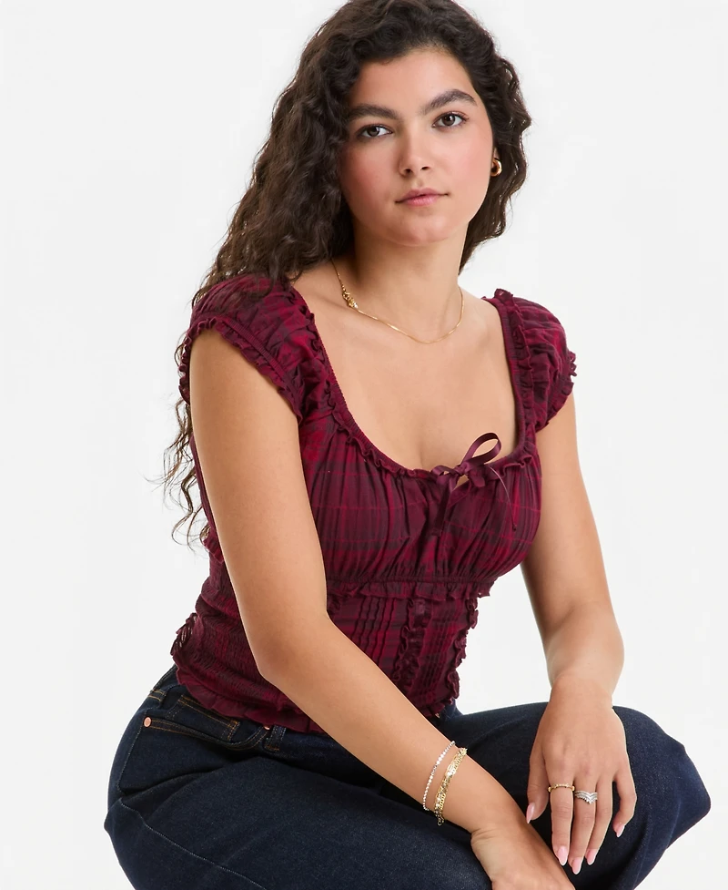 Self Esteem Juniors' Tie-Front Cropped Top