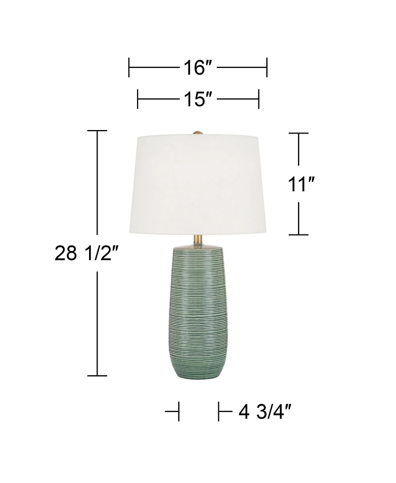 360 Lighting Kerry 28 1/2" High Green Stripes Ceramic Table Lamp with Dimmer
