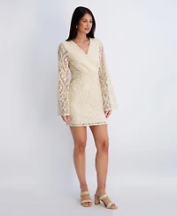 Siena Women's V-Neck Open Back Crochet Lace Dress