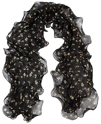 Lauren Ralph Floral Double Ruffle Scarf