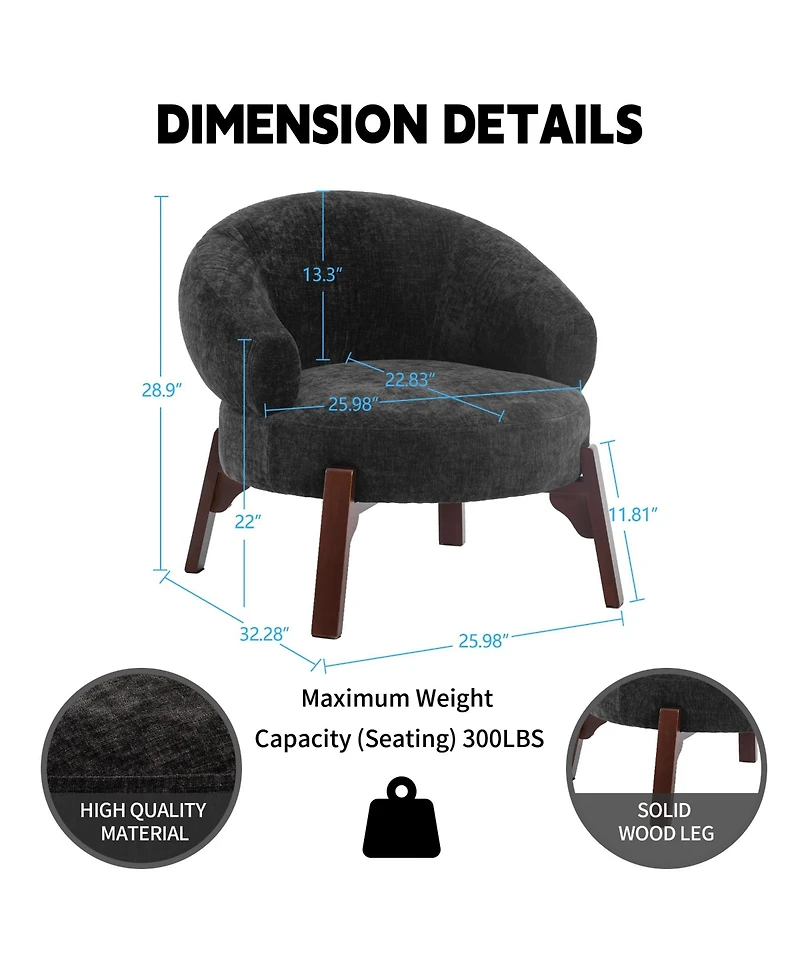 Dyhome 25.98'' Upholstered Fabric Accent Chairs Armchair