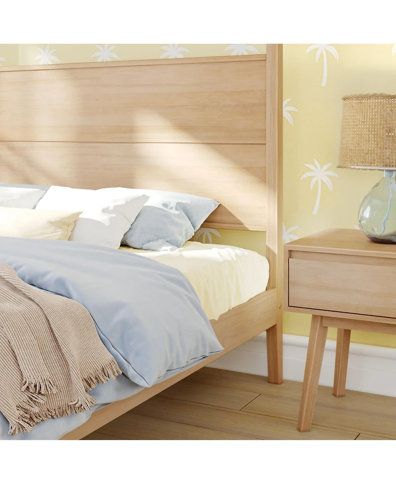 Max & Lily Haven Canopy Bed with Square Post and Wood Headboard (Queen)