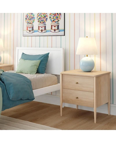 Max & Lily Harbor 2-Drawer Nightstand, Blonde