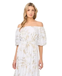 Vince Camuto Women's Off-The-Shoulder Tiered Ruffle Dress