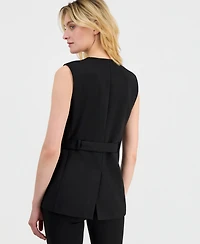 Anne Klein Women's Sleeveless D-Ring Wrap Blazer