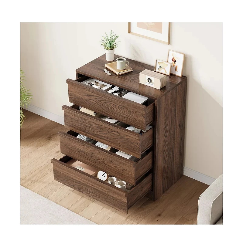 gaomon 4 Drawer Nightstand for Bedroom, 39" Tall End Side Table with Large Storage and Anti-Tip Design