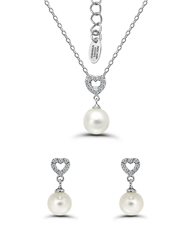 Christian Siriano New York 2-Pc. Silver-Plated Open Heart Post Drop Earrings and Heart Slide Necklace Set