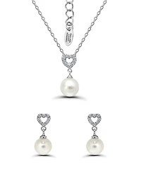 Christian Siriano New York 2-Pc. Silver-Plated Open Heart Post Drop Earrings and Heart Slide Necklace Set