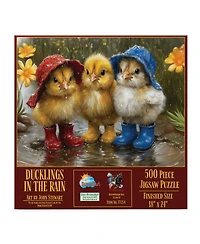 SunsOut Ducklings in the Rain 500 piece Jigsaw Puzzle for Adults