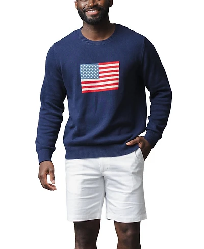 Hope & Henry Men's and Organic Crew Neck Flag Sweater