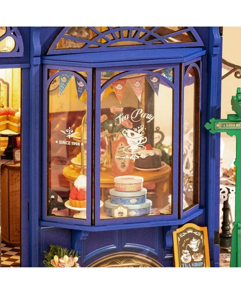 Robotime Dollhouses, Diy Miniature Dollhouse with Leisure Time Tea Theme, Gift for Adult Kids, 9.45"6.1"7.09