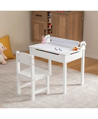 Gouun Kids Activity Table and Chair Set with Storage and Paper Roll Holder