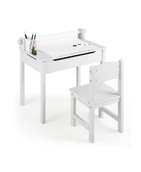 Gouun Kids Activity Table and Chair Set with Storage and Paper Roll Holder