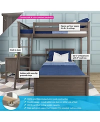 Max & Lily L-Shaped Twin over Bunk Bed with Desk