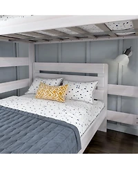 Max & Lily Solid Wood Bunk Bed, L-Shaped Twin over Full Bed Frame for Kids Modern Farmhouse