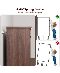 gaomon 6 Drawer Dresser for Bedroom, 47" Wide Wooden Storage Chest, Freestanding Closet Organizer
