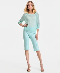 I.n.c. International Concepts Women's Open Weave Boat-Neck Sweater, Macy's Exclusive