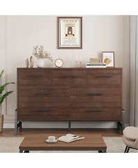 gaomon 7 Dresser for Bedroom, Freestanding 52 in Wide Drawer Dresser with Storage, Wooden Closet Storage Chest