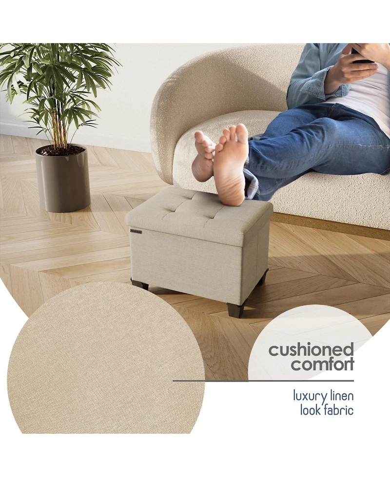 Nestl Inch Ottoman Storage Bench with Bins