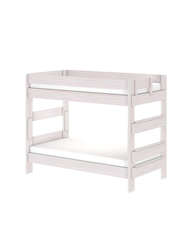 Max and Lily Twin over Bunk Bed, Farmhouse Solid Wood Beds for Kids, Driftwood