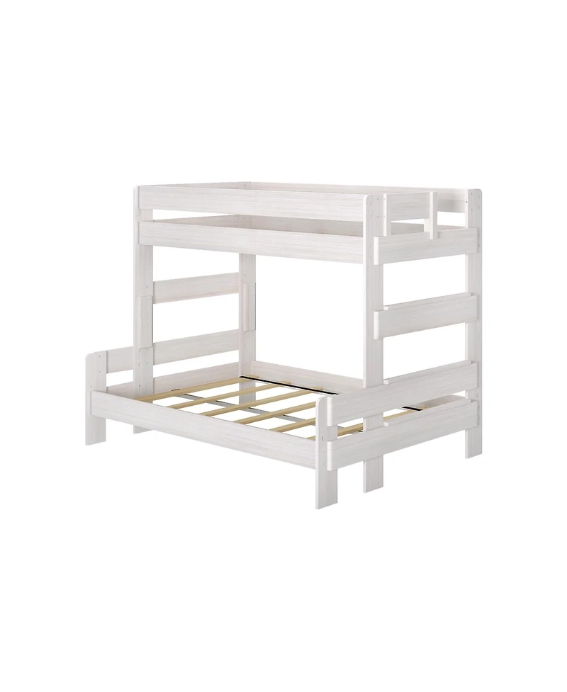 Max and Lily Bunk Bed Twin over Full Size, Modern Farmhouse Solid Wood Beds for Kids