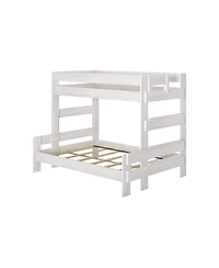 Max and Lily Bunk Bed Twin over Full Size, Modern Farmhouse Solid Wood Beds for Kids