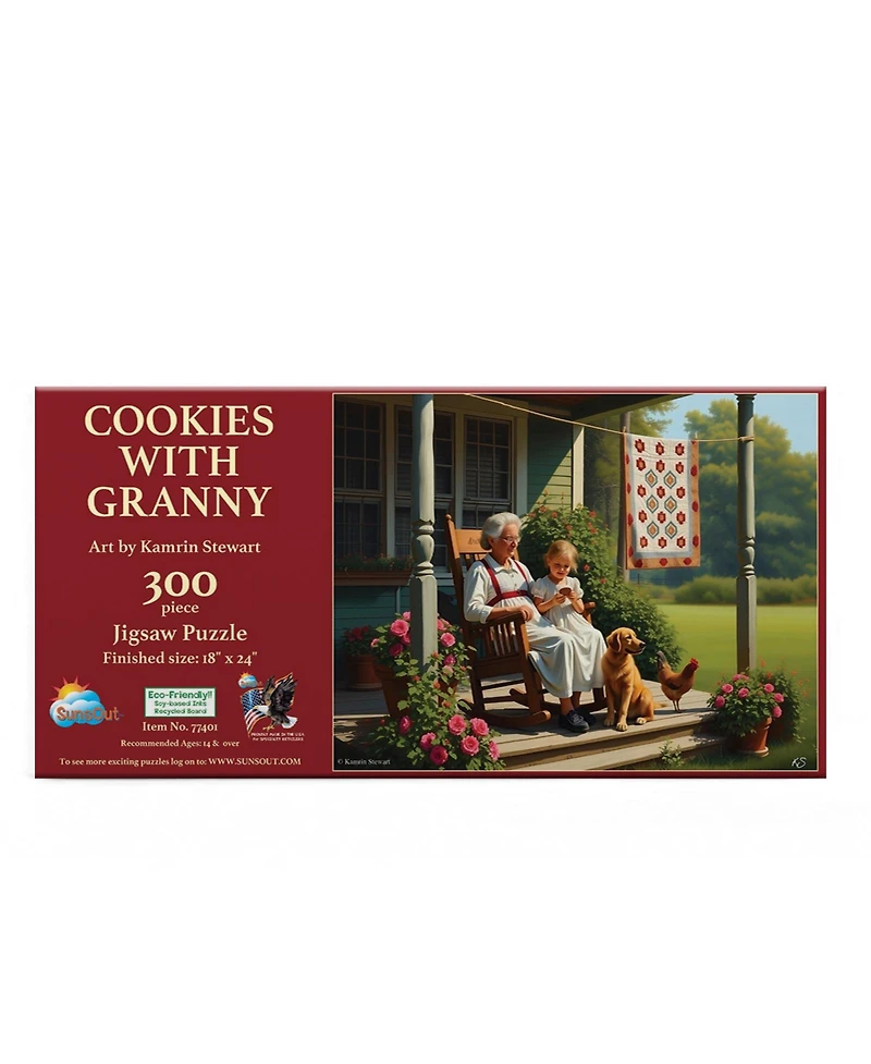 SunsOut Cookies with Granny 300 piece Jigsaw Puzzle for Adults Mothers Day
