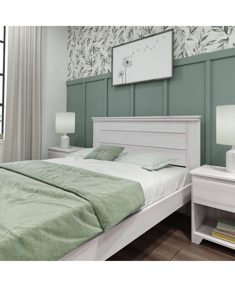 Max & Lily Farmhouse Queen Panel Bed, Pecan