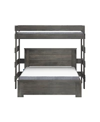 Max & Lily Farmhouse Twin Over Panel Queen L-Shaped Bunk Bed