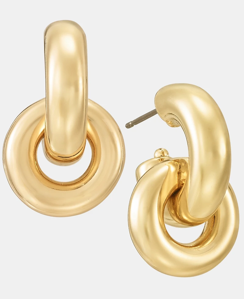 Dkny Puffy Door Knocker Drop Earrings