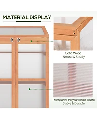 Wooden Cold Frame Greenhouse Planter Box, Herb, Vegetable Gardening