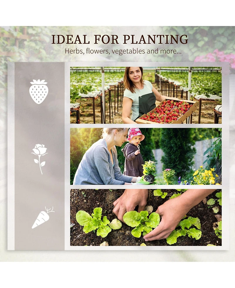 Outsunny Raised Garden Bed Set, Diy Large Steel Planters Box