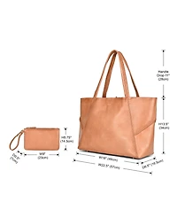 Old Trend Wishbone Extra-Large Leather Carryall Tote Handbag