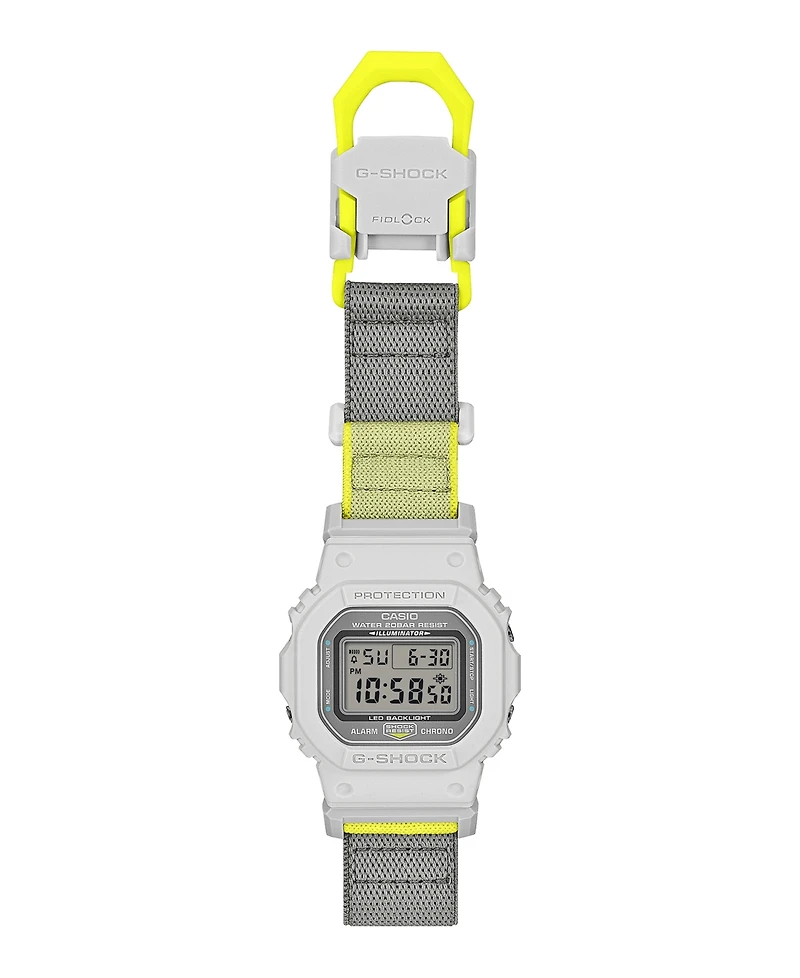 G-Shock Men's Japanese Quartz Digital Gray and Yellow Cloth Watch 42.8mm